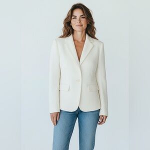 Jones New York Signature Cream Wool Jacket Size 4